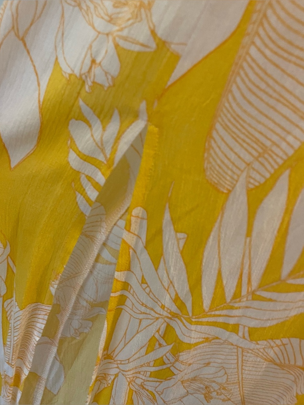 Cupshe Yellow & White Tropical Leaf Maxi Dress - Picture 7 of 8
